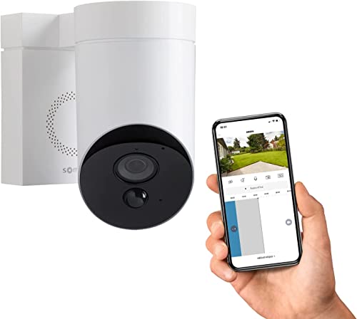 Somfy 2401560 - Smart Home Außenkamera (Überwachungskamera, Full HD-Kamera mit Nachsicht, Integrierte Sirene mit 110 dB, Bewegungserkennung) weiß von Somfy