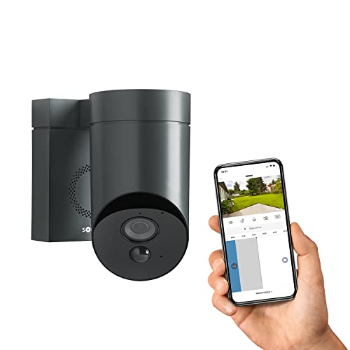 Somfy 2401563 - Überwachungskamera für den Außenbereich inkl. 110 dB Sirene und Nachtsichtfunktion, Grau | Full-HD Kamera | WLAN-Verbindung [Energieklasse A] von Somfy