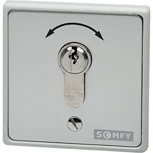 Somfy 9000021 Torantrieb Schluesseltaster Unterputz, Aufputz, Silber, Weiß von Somfy