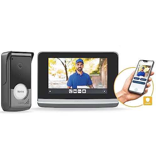 Somfy 1871265 - Video-Türsprechanlage V500 WLAN | vernetzte Gegensprechanlage | 7-Zoll-Touchscreen | Nachtsicht | Steuerung von bis zu 5 RTS-Geräten | Fernüberwachung per App von Somfy