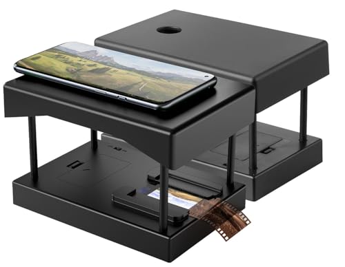 Somikon Dia und Negativ Scanner: 2er-Set Mobile Scanner für 35-mm-Dias & -Negative, LED-Beleuchtung,App (Foto Negativ Scanner, Smartphone Negativ-Scanner) von Somikon