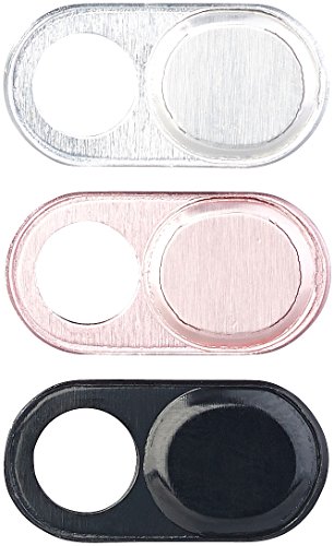 Somikon Kameraabdeckung: 3er-Set Webcam-Aluminium-Abdeckungen für Laptops & Co., selbstklebend (Webcam Cover, Webcamabdeckung, Sichtschutz) von Somikon