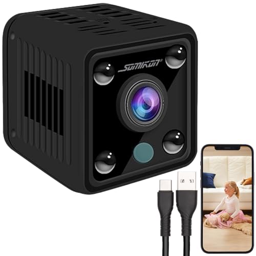 Somikon Mini Kamera: Akku-Micro-IP-Kamera, HD 720p, 120° Weitwinkel, Nachtsicht, WLAN (Minikamera WLAN) von Somikon