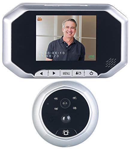 Somikon Kamera für Haustür: Digitale Türspion-Kamera, 8,9-cm-Display, PIR, HD-Aufnahme, Nachtsicht (Türspion Kameras mit Nachtsicht, Elektronischer Türspion, Überwachungskamera) von Somikon