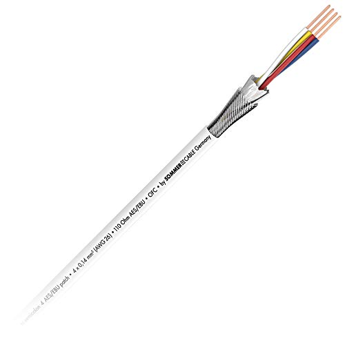 Sommer Cable 4x 0,14mm² DMX AES/EBU Kabel SC-Semicolon 4 Kabel-Ø 5,20mm - 520-0140 (1m+, PVC weiß) von Sommer Cable
