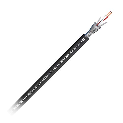 SOMMER CABLE SC-SOURCE MKII Mikrofonkabel 2 x 0,25 mm² HIGHFLEX OFC (1m, schwarz) | 200-0101 von SommerCable