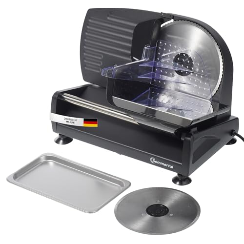 Sommertal Allesschneider AS190 DUAL 200W Edelstahlmesser mit Wellenschliff und glatten Schliff, platzsparend, elektrische Schneidemaschine Brotschneidemaschine, Profi Aufschnittmaschine Modern 0-15mm Sommertal Allesschneider AS190 DUAL 200W Edelstahlmesser mit Wellenschliff und glatten Schliff, platzsparend, elektrische Schneidemaschine Brotschneidemaschine, Profi Aufschnittmaschine Modern 0-15mm von Sommertal