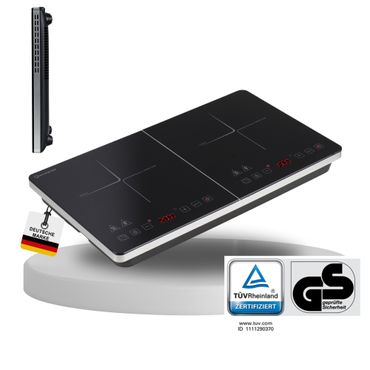 Sommertal Induktionskochfeld Platte Tragbar Super-Slim Design bis 240 °C mit 4h Timer, Touch-Bedienung von Sommertal