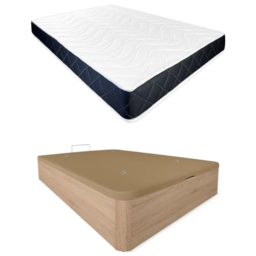 Somnia Descanso Juno wendbare viskoelastische Matratze + aufklappbares Bettgestell aus Holz, großes Fassungsvermögen, Kambria, 150 x 190 cm Somnia Descanso Juno wendbare viskoelastische Matratze + aufklappbares Bettgestell aus Holz, großes Fassungsvermögen, Kambria, 150 x 190 cm von Somnia Descanso