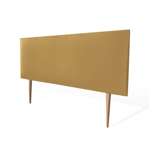 Somnia Descanso Kopfteil Lissabon gepolstert + Beine, hochwertiger Bezug aus Kunstleder, praktisch und attraktives Design, Holz, Gold, 115 x 60 cm (Cama 100/105) von Somnia Descanso