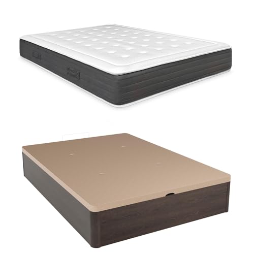 Somnia Descanso - Pack Kretische viskoelastische Matratze + klappbares Holzbett mit großer Kapazität | Farbe Wenge, 135 x 190 cm Somnia Descanso - Pack Kretische viskoelastische Matratze + klappbares Holzbett mit großer Kapazität | Farbe Wenge, 135 x 190 cm von Somnia Descanso