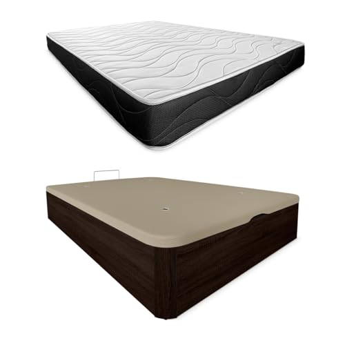 Somnia Descanso - Viskoelastische Matratze, wendbar, Bombay + Boxspringbett aus Holz, großes Fassungsvermögen, Wenge 135 x 190 cm Somnia Descanso - Viskoelastische Matratze, wendbar, Bombay + Boxspringbett aus Holz, großes Fassungsvermögen, Wenge 135 x 190 cm von Somnia Descanso