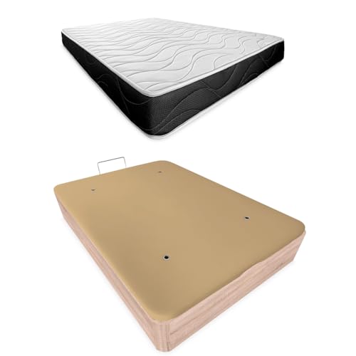 Somnia Descanso - Viskoelastische Matratze Bombay 20, wendbar + klappbares Bett aus Holz, verstärkt, großes Fassungsvermögen, Farbe Cambria, 135 x 190 cm Somnia Descanso - Viskoelastische Matratze Bombay 20, wendbar + klappbares Bett aus Holz, verstärkt, großes Fassungsvermögen, Farbe Cambria, 135 x 190 cm von Somnia Descanso