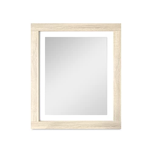 Somnia Descanso - Wandspiegel, Modell Mandi, praktisch und funktional, Weiß und Cambria, inklusive Beschläge, Maße: 75 cm (Höhe) x 90 cm (Breite) x 3,5 cm (Boden) von Somnia Descanso