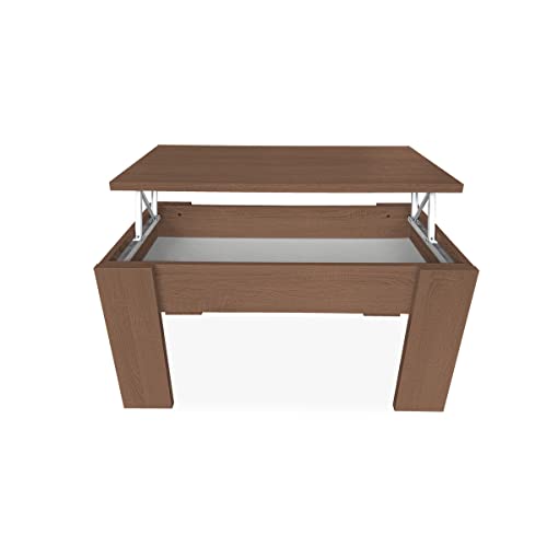 Somnia Descanso Somnia – Erhöhter Couchtisch, Wohn- oder Esszimmertisch, lackiert in Walnussfarbe, Maße: 90 cm (Breite) x 50 cm (Tiefe) x 46–57 cm (Höhe) von Somnia Descanso