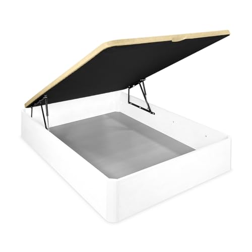 Somnia - aufklappbares Bettgestell, sehr verstärkt, großes Fassungsvermögen, mit atmungsaktivem Deckel, abgerundete Ecken, 90 x 200 cm, Weiß Somnia - aufklappbares Bettgestell, sehr verstärkt, großes Fassungsvermögen, mit atmungsaktivem Deckel, abgerundete Ecken, 90 x 200 cm, Weiß von Somnia Descanso