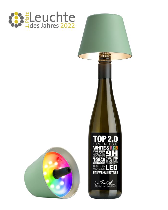 Sompex-Lighting TOP 2.0 OLIVG H11CMD12,5CM RGB KUNSTST, 103lm 1,3W 2700-3000K von Sompex-Lighting