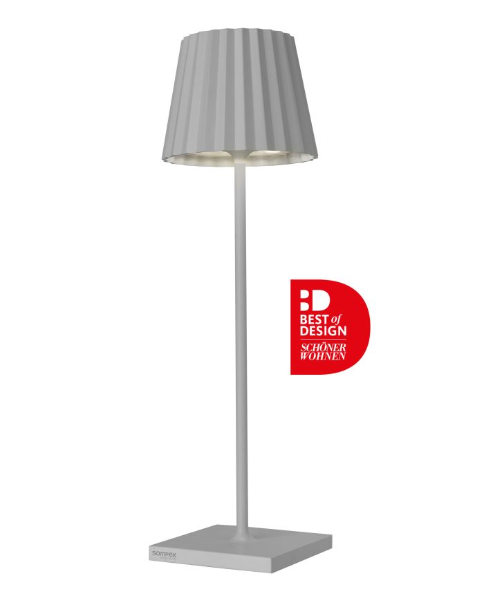 Sompex-Lighting TROLL 2.0 Akku-Tischleuchte Grau von Sompex-Lighting
