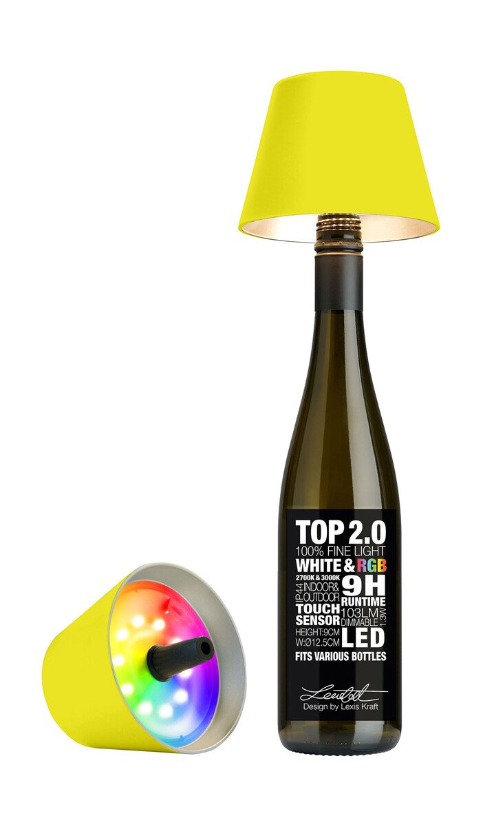 LED-Leuchte 11 cm 1,3 W Top 2.0 neongelb mit RGB-Farbwechsel von Sompex