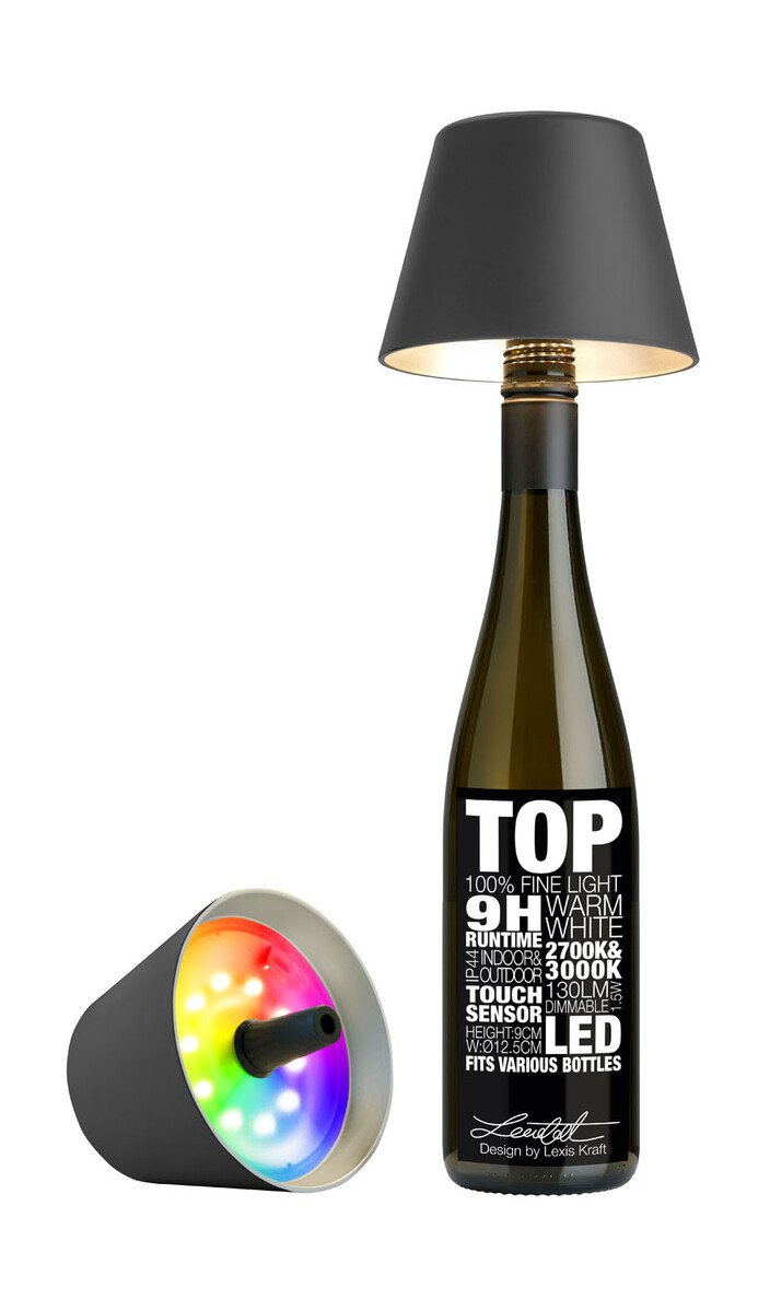 LED-Leuchte 11 cm 1,3 W Top 2.0 anthrazit mit RGB-Farbwechsel von Sompex