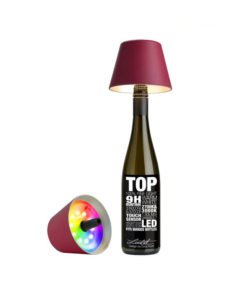 LED-Leuchte 11 cm 1,3 W Top 2.0 bordeaux mit RGB-Farbwechsel von Sompex