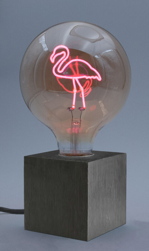 Sompex Cubic Tischleuchte schwarz mit Flamingo Filament Leuchtmittel von Sompex