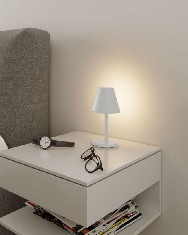 Sompex Twin T Akku LED Tischleuchte weiß von Sompex