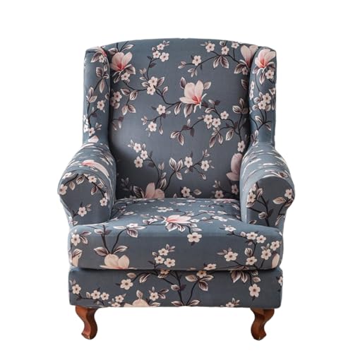 Ohrensessel-Schonbezüge, Bedruckt, floral, Ohrensessel-Bezüge, weicher Sesselbezug aus Polyester mit elastischer Unterseite(A) von Somsiwey