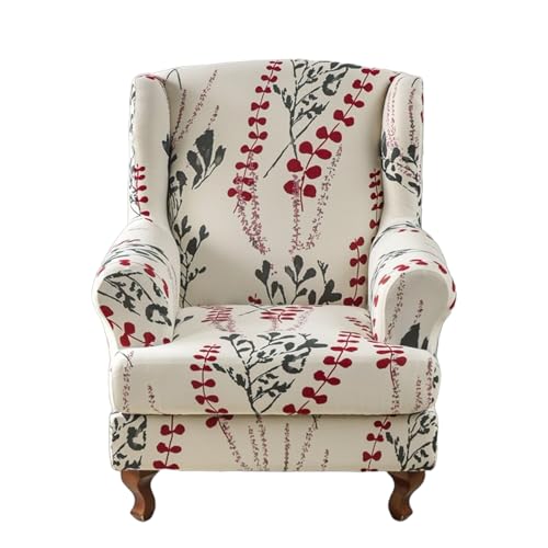 Ohrensessel-Schonbezüge, Bedruckt, floral, Ohrensessel-Bezüge, weicher Sesselbezug aus Polyester mit elastischer Unterseite(C) von Somsiwey