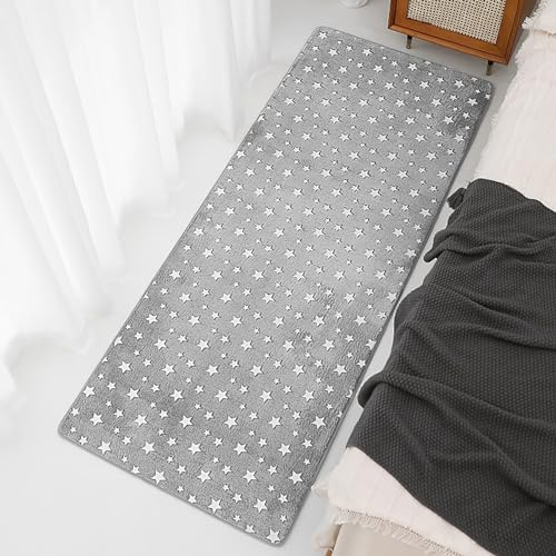 Somsiwey Leuchtender Teppich, der im Dunkeln leuchtet, rutschfeste Fußmatten für Schlafzimmer und Wohnzimmer, weicher, waschbarer Innenteppich für die Inneneinrichtung(B,80x160cm) von Somsiwey