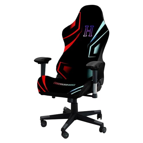 Somsiwey Stretch-Gaming-Stuhlbezug-Set, 3D-gedruckte Computerstuhl-Schonbezüge mit 2 Armlehnenbezügen, kratzfester Gamer-Schreibtischstuhlbezug für den(H) von Somsiwey