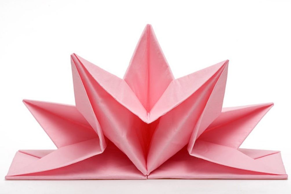 Sona-Lux Papierserviette Stern-Servietten Venezia, Farbe: rosa, 12 Stück pro Packung, bereits fertig gefaltete sternförmige Servietten von Sona-Lux