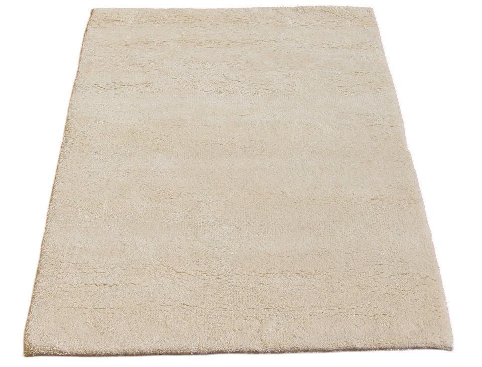 Sona-Lux Teppich Berber Teppich Wollteppich Wolle, weiß, Rechteckig, Höhe: 23 mm, Läufer, Brücke, aus Marokko, reine Wolle, Wollteppich, handgeknüpft von Sona-Lux