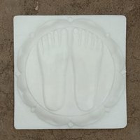 12 Zoll Weißer Marmor Lotus Charan Paduka Gott Statuen Idole Skulptur von SonaExportsIN