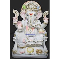 15 Zoll Ganesh Statue Idole Ganesha Moorti Skulpturen Marmor Murti Indien Gott Religiöse von SonaExportsIN