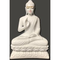 18 Zoll Buddha Statue Idols Skulpturen Gautam Meditation Segen Dekorativer Akzent Marmor Artefakte Hanicrafts von SonaExportsIN