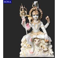 18-Zoll-Shiva-statue, Kultivierte Marmor-Shiva-statue, Shiva-Idol, Shankar-statue, Shankar Moorti, Shiva Mahadec-statue, Mahadec-Idol von SonaExportsIN