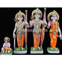 Ram Darbar Parivar Familie Statuen Idole Moorti Murti Laxman Sita Hanuman Home Tempel Religiöse Weiß Marmor Gott Statue von SonaExportsIN