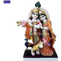 Weiße Marmor-Radha-Krishna-statue, Marmor-Radha-Krishna-Idol, Radha-Krishna-Skulptur. Radha Krishna Moorti, Religiöse Idole, Hindu-Gottheit von SonaExportsIN