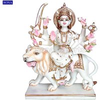 Weißer Marmor Durga Statue Moorti Idols Skulpturen Ambe Maa Murti Matarani Jagdamba Mata Göttin von SonaExportsIN