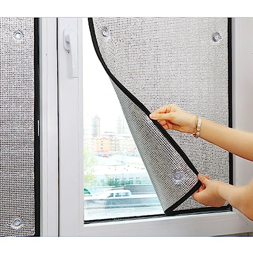 Doppelte Aluminiumblasen-isolierfolie,verdunkelnde Fensterfolie,reflektierende Sichtschutzfolie Für Glasfenster,blendschutz Hitzeschutz Fenster Tönungsfolie,sonnenschutzfolie,WxH-55x80cm/22 * 31in von Sonakia