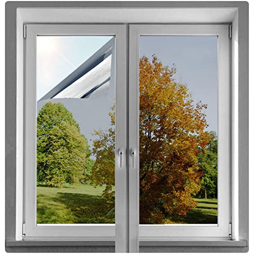 Fensterfolie Von Innen Durchsichtig Von Aussen Blickdicht, Spiegelfolie, Sichtschutzfolie Sonnenschutzfolie, Reflektierende Fensterfolie, Glastönungsaufkleber, Selbstklebend,WxH-30x150cm(12*59in) von Sonakia