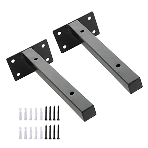 Sonakia 2X Regalhalterungen Schwarz, 15/20/25 cm Schwerlast Regalträger, Industrie Regalhalterung, Retro-wandkonsole, Schwebende Regal Unterstützung, Versteckte Regalwinkel,Black-10cm/3.9in von Sonakia