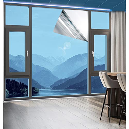 Spiegelfolie Fenster, Reflektierende Fensterfolie, Fenster Sichtschutzfolie, Dekorfolie Sonnenschutzfolie, Thermo Fensterfolie Für Zuhause Büro,WxH-110x100cm(43 * 39in) von Sonakia