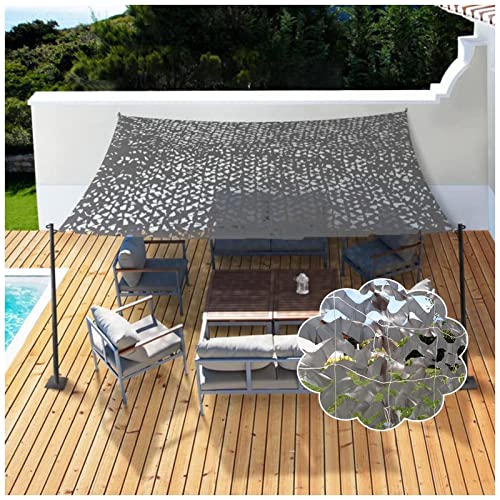 Tarnnetz Grau, Sonnensegel, Jagd Camouflage Netz, 2x3/3x4/5x6m Militärisches Schattierungsnetz, Für Tarndekoration, Terrassen-Sonnenschutz, Outdoor-Camping,7x7m(23 * 23ft) von Sonakia