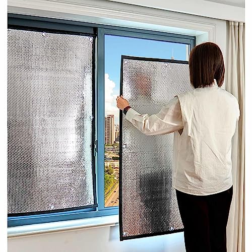 Total Verdunkelnde Fensterfolie, 8mm Aluminiumfolie Isolierfolie, Wärme Reflektierende Fensterfolie, Sonnenschutzfolie Für Fenster, Uv-sichtschutz-fenstertönungsfolie,WxH-50x80cm/20 * 31in von Sonakia