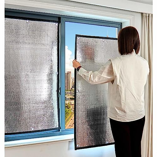 Total Verdunkelnde Fensterfolie, 8mm Aluminiumfolie Isolierfolie, Wärme Reflektierende Fensterfolie, Sonnenschutzfolie Für Fenster, Uv-sichtschutz-fenstertönungsfolie,WxH-75x120cm/30 * 47in von Sonakia