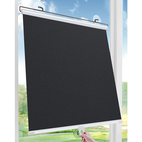 Verdunkelungsrollos, Sonnenschutzrollos Mit Saugnäpfen, Verdunkelung Vorhänge, Dachfenster Rollo, Sichtschutzrollos Jalousien Ohne Bohren, Für Fenster Türen,Black-68x180cm/27 * 71in Verdunkelungsrollos, Sonnenschutzrollos Mit Saugnäpfen, Verdunkelung Vorhänge, Dachfenster Rollo, Sichtschutzrollos Jalousien Ohne Bohren, Für Fenster Türen,Black-68x180cm/27 * 71in von Sonakia