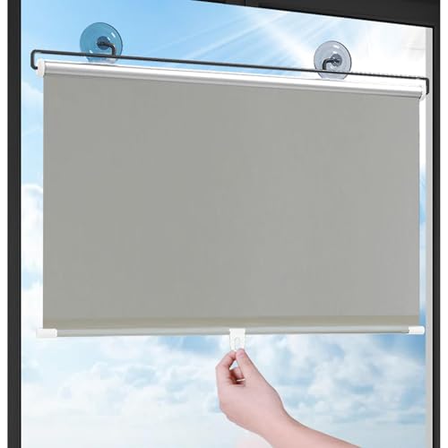 Verdunkelungsrollos Für Fenster, Saugnäpfen Rollos, Sonnenschutz Rollos, Temporäre Sichtschutz Jalousien, Dachfenster Rollos, Verdunkelungsvorhang 30-80cm Breit,grey-55x180cm/22 * 71in Verdunkelungsrollos Für Fenster, Saugnäpfen Rollos, Sonnenschutz Rollos, Temporäre Sichtschutz Jalousien, Dachfenster Rollos, Verdunkelungsvorhang 30-80cm Breit,grey-55x180cm/22 * 71in von Sonakia