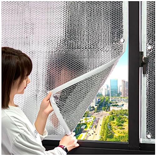 Wärme Reflektierende Fensterfolie, 8mm Aluminiumfolie Isolier Kühlung Folie, Verdunkelnde Sichtschutz Fensterfolie Mit Saugnäpfen, Sonnenschutz Fenstertönungsfolie,WxH-140x250cm/55 * 98in von Sonakia